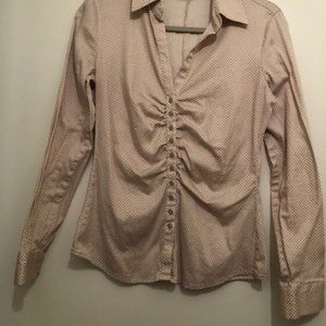 Blouse by New York and Company.  Size Small.  Tan and white.